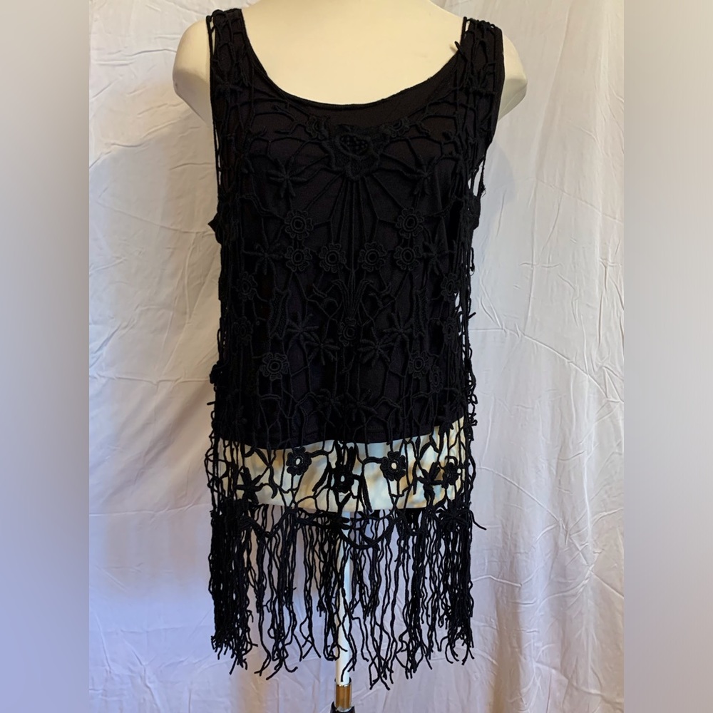 Rock ‘n Roll Cowgirl crochet fringe tank